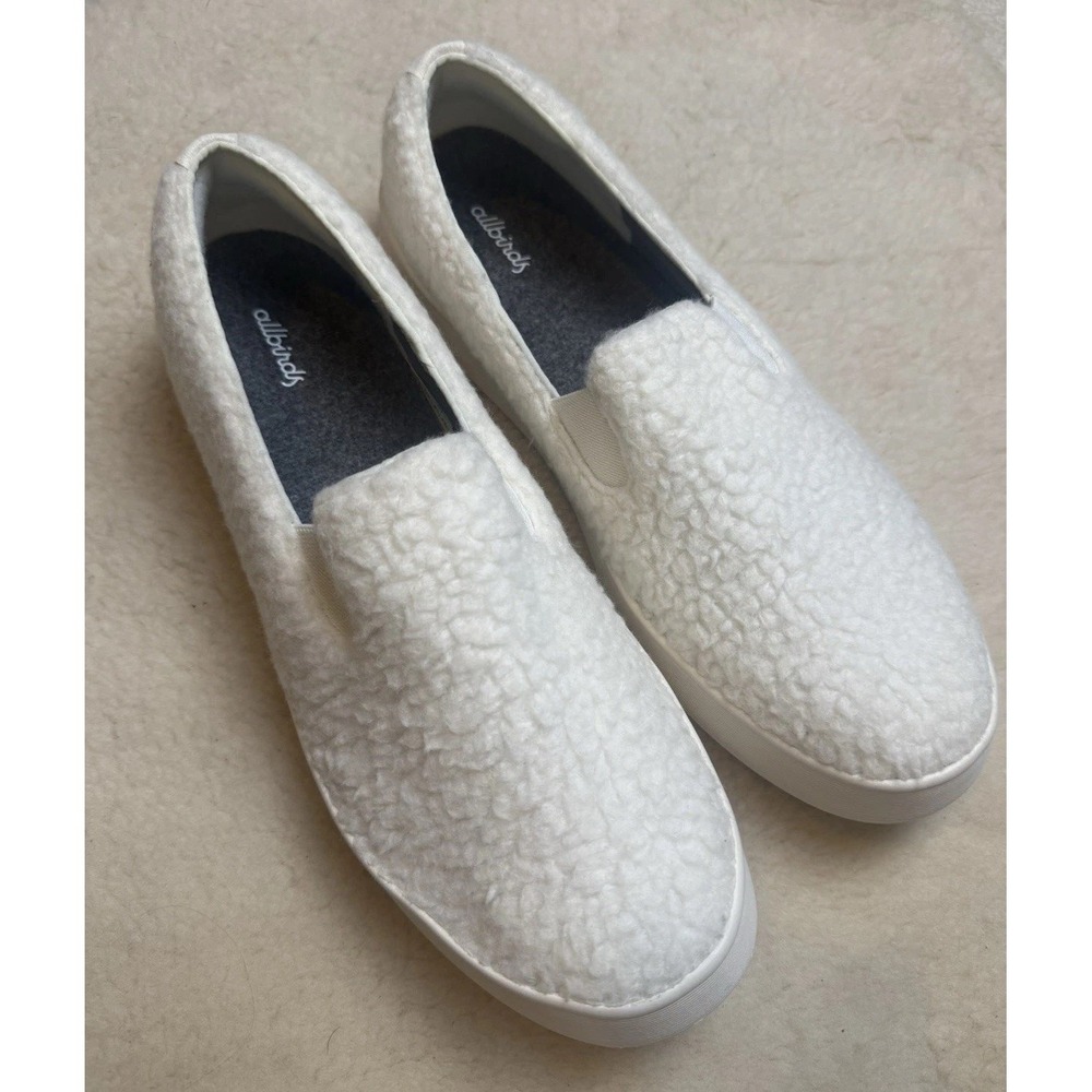 Allbirds Wool Cruiser Slip on Fluff Casual Shoes Mens 12.5 Cream Comfort Walking